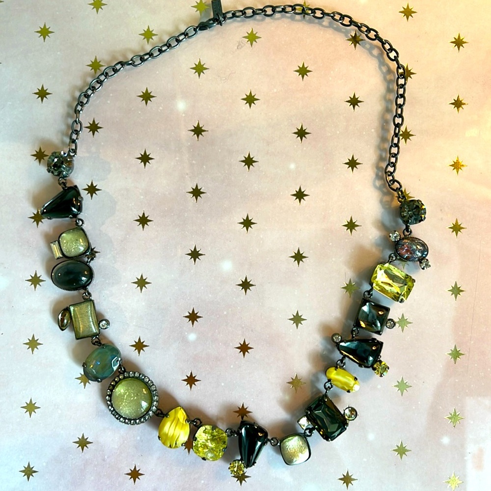 Eclectic chunky necklace with faux stones